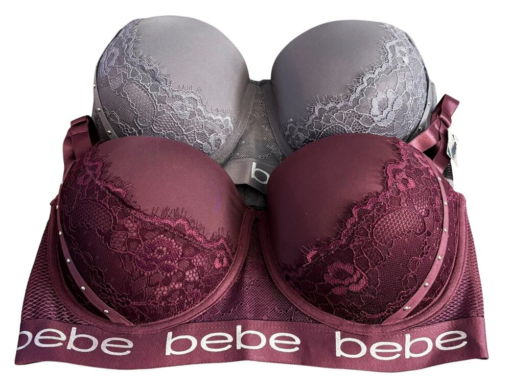 NWT Bebe 2-Pack Gentle Lift Underwire Lace Bras Size 36DD